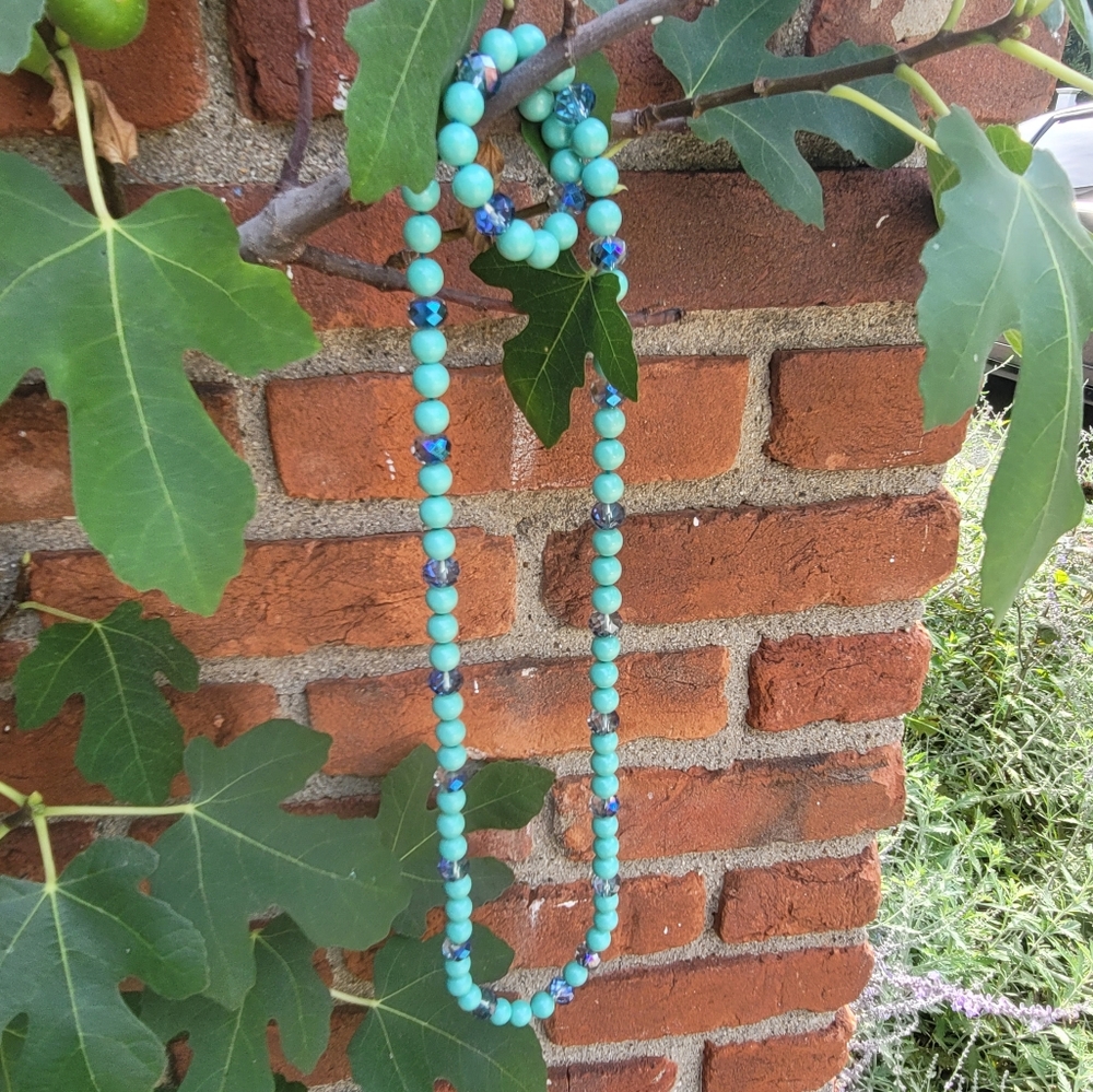 New Authentic Heidi Daus Ladies' Choice 43" Beaded Station Necklace Turquoise